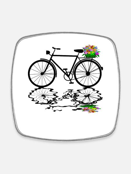 bicyclette - Magnet carré - blanc