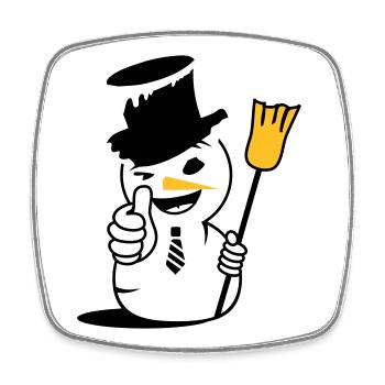 Un bonhomme de neige cool avec le pouce vers le haut - Magnet carré - blanc - Devant