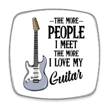 Blue Guitar Design - Square fridge magnet - white - Front