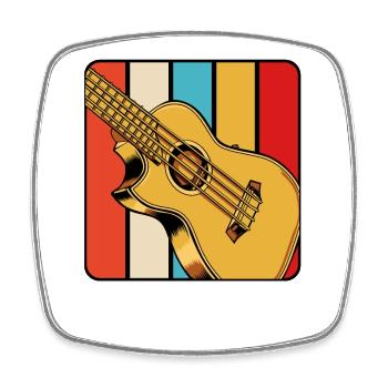 Retro Gitarren-Design mit Farbstreifen - Viereckiger Kühlschrankmagnet - Weiß - Vorne