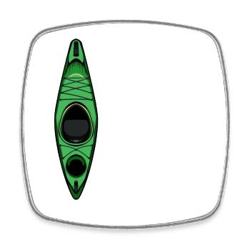 Kayak - Square fridge magnet - white - Front