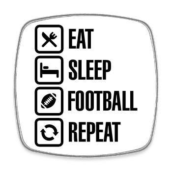 Eat Sleep American Football Repeat - Square fridge magnet - white - Front