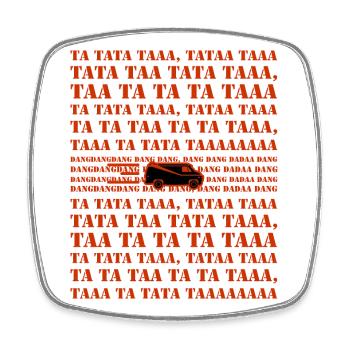 Famous TV series of the 80s - Team A with Van - Square fridge magnet - white - Front