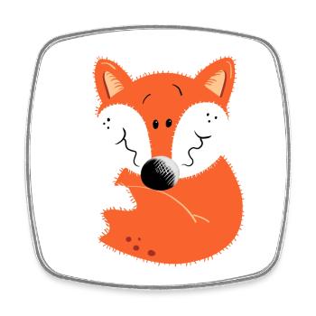 Kleiner Fuchs - Viereckiger Kühlschrankmagnet - Weiß - Vorne