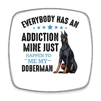 Doberman Loyal Dog Illustration - Square fridge magnet - white - Front