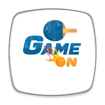 Game On Tischtennis Flamme - Viereckiger Kühlschrankmagnet - Weiß - Vorne