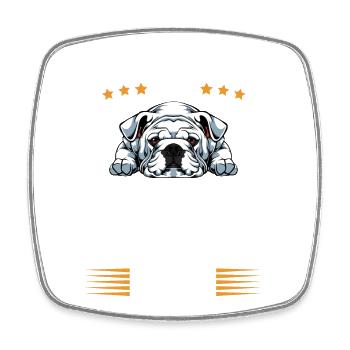 Nur Bulldog Gespräche Heute - Viereckiger Kühlschrankmagnet - Weiß - Vorne