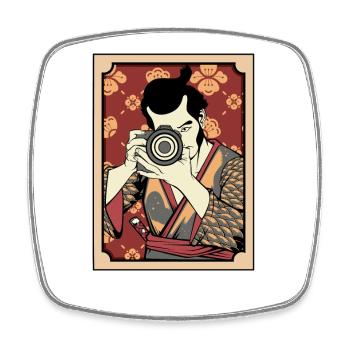 Kimono Kamera Portrait - Viereckiger Kühlschrankmagnet - Weiß - Vorne