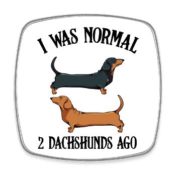 Dachshund Duo Contrast Silhouette - Square fridge magnet - white - Front