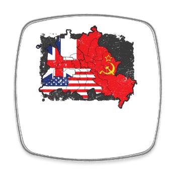 Berlin 1945 Teilung Sektoren - Viereckiger Kühlschrankmagnet - Weiß - Vorne