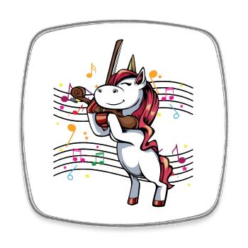 Einhorn Violine Musikzauber - Viereckiger Kühlschrankmagnet - Weiß - Vorne