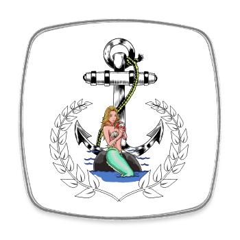Mer de Mer De Laurie Marine - Magnet carré - blanc - Devant