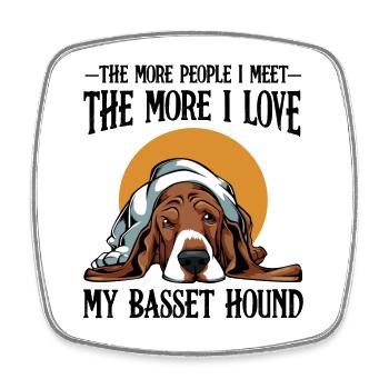 Cadeau de propriétaire de chien Basset Hound Cool énonciations - Magnet carré - blanc - Devant