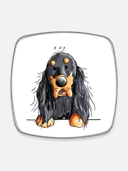 Cute Gordon Setter - Dog - Dogs - Gift - Square fridge magnet - white