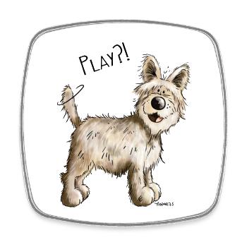 Play Berger Picard - Hund - Dog - Comic - Viereckiger Kühlschrankmagnet - Weiß - Vorne