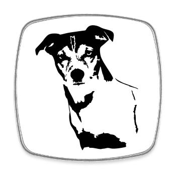 Jack Russell Terrier head - Square fridge magnet - white - Front