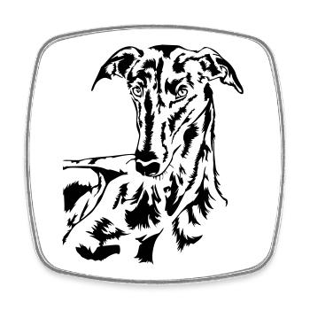 Galgo Kopf - Viereckiger Kühlschrankmagnet - Weiß - Vorne