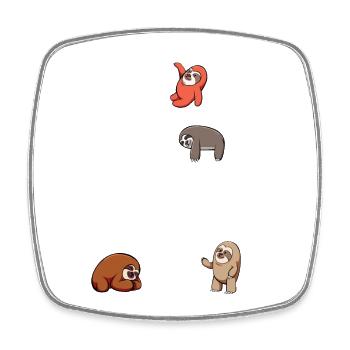 Musiksloths auf Notenbalken - Viereckiger Kühlschrankmagnet - Weiß - Vorne