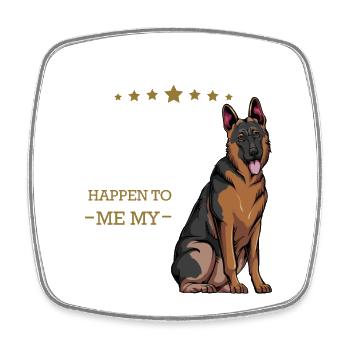 Meine Sucht: Deutscher Schäferhund - Viereckiger Kühlschrankmagnet - Weiß - Vorne