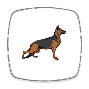 Meine DeutscheSchäferhund und Drei Andere - Viereckiger Kühlschrankmagnet - Weiß - Vorne