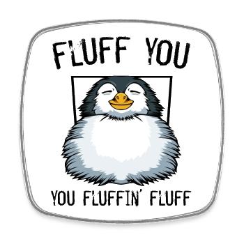 Fröhlicher Pinguin Jungtier - Viereckiger Kühlschrankmagnet - Weiß - Vorne