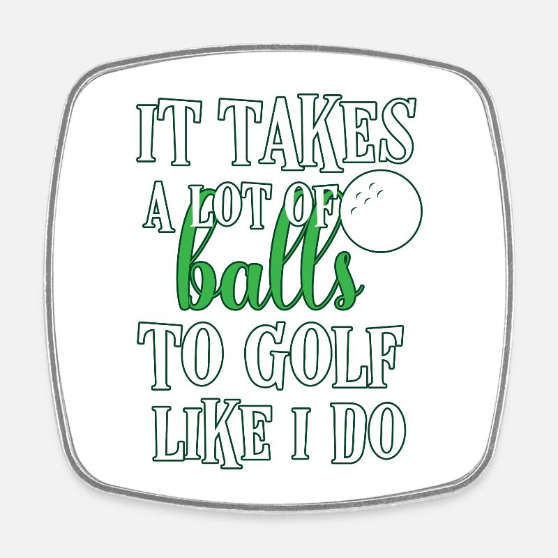 Golf - Viereckiger Kühlschrankmagnet - Weiß