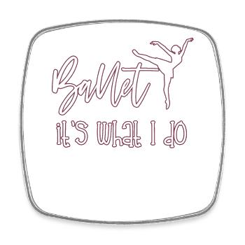 Ballerina - Viereckiger Kühlschrankmagnet - Weiß - Vorne