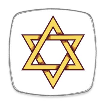 Geometric Star of David in Gold - Square fridge magnet - white - Front