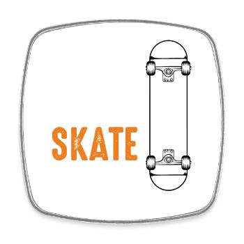 Eat Sleep Skate Repeat - Square fridge magnet - white - Front