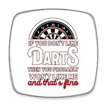 Darts Humor Saying Shirt - Square fridge magnet - white - Front