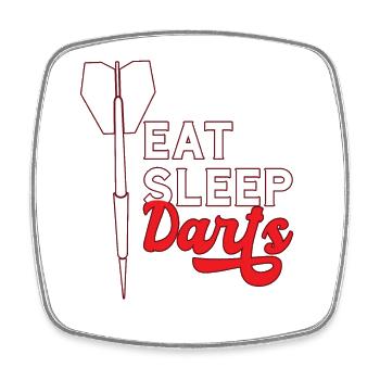 Darts Motiv Eat Sleep Darts - Viereckiger Kühlschrankmagnet - Weiß - Vorne