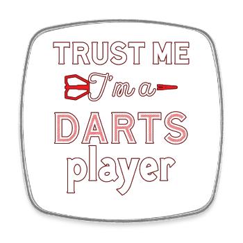 Darts darts - Square fridge magnet - white - Front