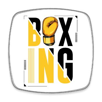 Logo du gant boxeur boxeur - Magnet carré - blanc - Devant
