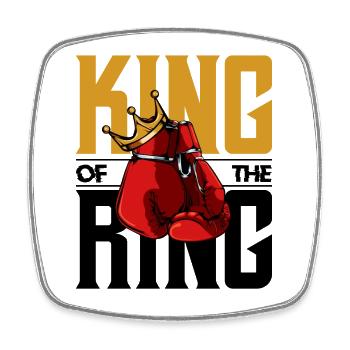 King of the Ring - Viereckiger Kühlschrankmagnet - Weiß - Vorne