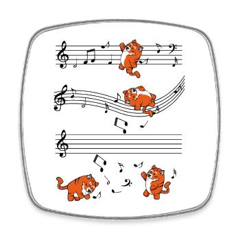 Kunterbunte Tiger-Posen - Viereckiger Kühlschrankmagnet - Weiß - Vorne