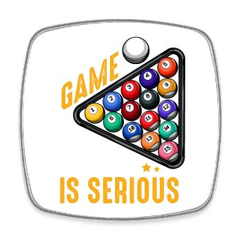 Life is a game: Billiards Ernst - Square fridge magnet - white - Front