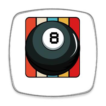 Billiard Eight-Ball Retro - Square fridge magnet - white - Front