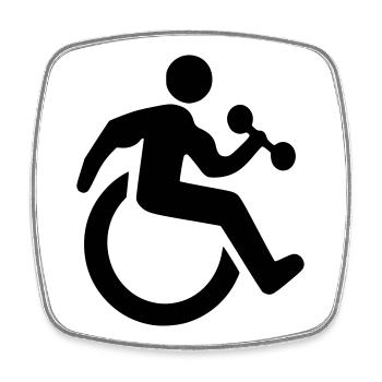 Rollstuhl-Fitness-Symbol # - Viereckiger Kühlschrankmagnet - Weiß - Vorne