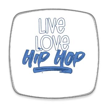 Hip hop - Magnet carré - blanc - Devant