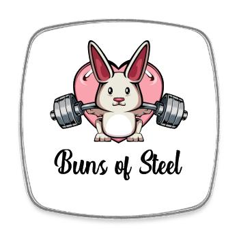 Power bunny with heart - Square fridge magnet - white - Front
