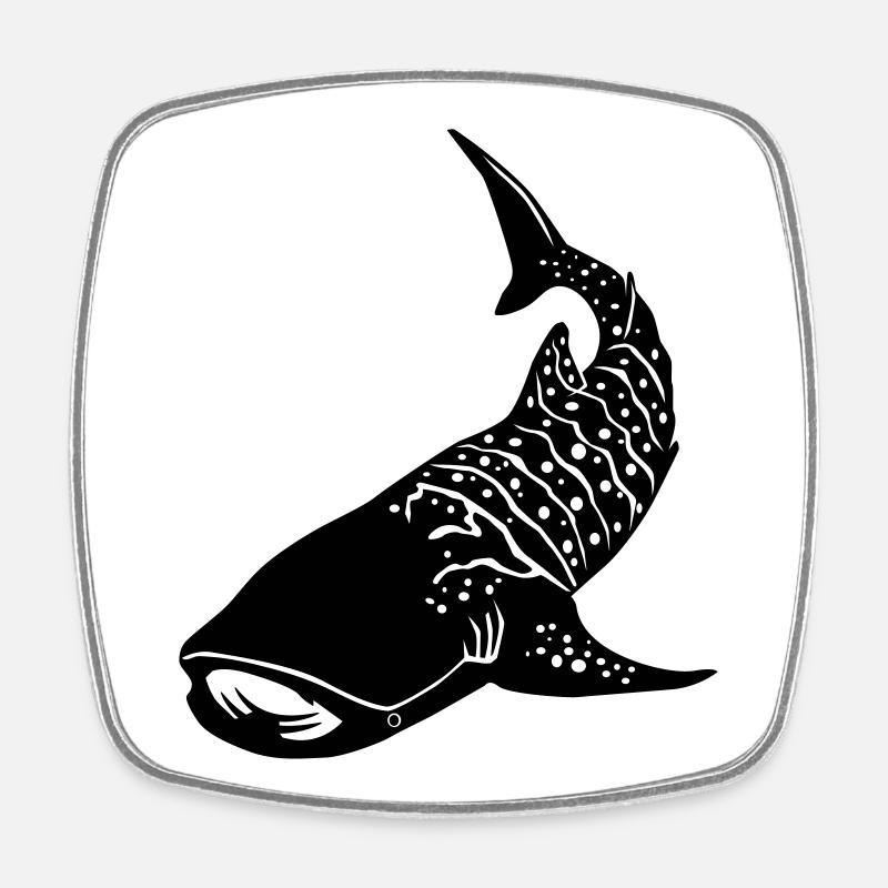 whaleshark 2 - Viereckiger Kühlschrankmagnet - Weiß