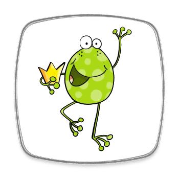 Frosch mit Krone - Frösche - Kröte - Comic - König - Viereckiger Kühlschrankmagnet - Weiß - Vorne