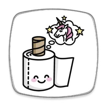 I'm beautiful - unicorn / toilet paper - Magnet carré - blanc - Devant