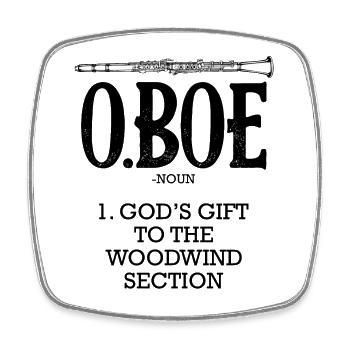 Clarinet black and white illustration - Square fridge magnet - white - Front