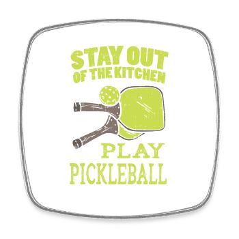 Pickleball Pickleball Joueur - Magnet carré - blanc - Devant