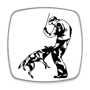 Sports bite (G) - Square fridge magnet - white - Front