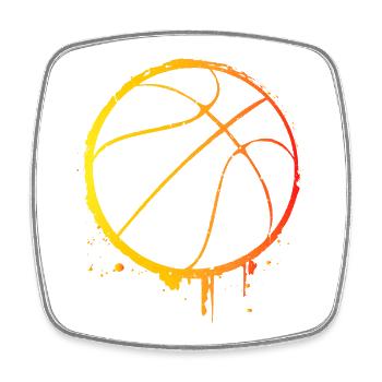 Joueurs de basket-ball - Basket-ball - BBall - Basket Ball - Magnet carré - blanc - Devant