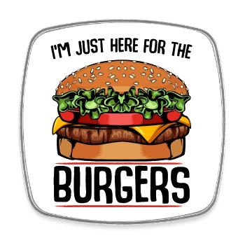 Cheese burger illustration - Square fridge magnet - white - Front