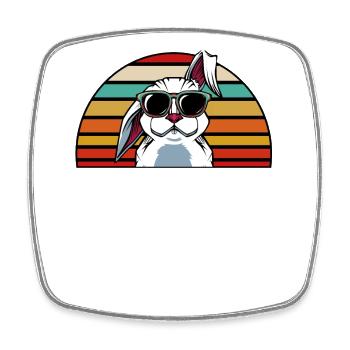 Best Bunny Dad Ever Retro - Square fridge magnet - white - Front