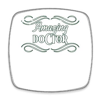 doctor - Square fridge magnet - white - Front
